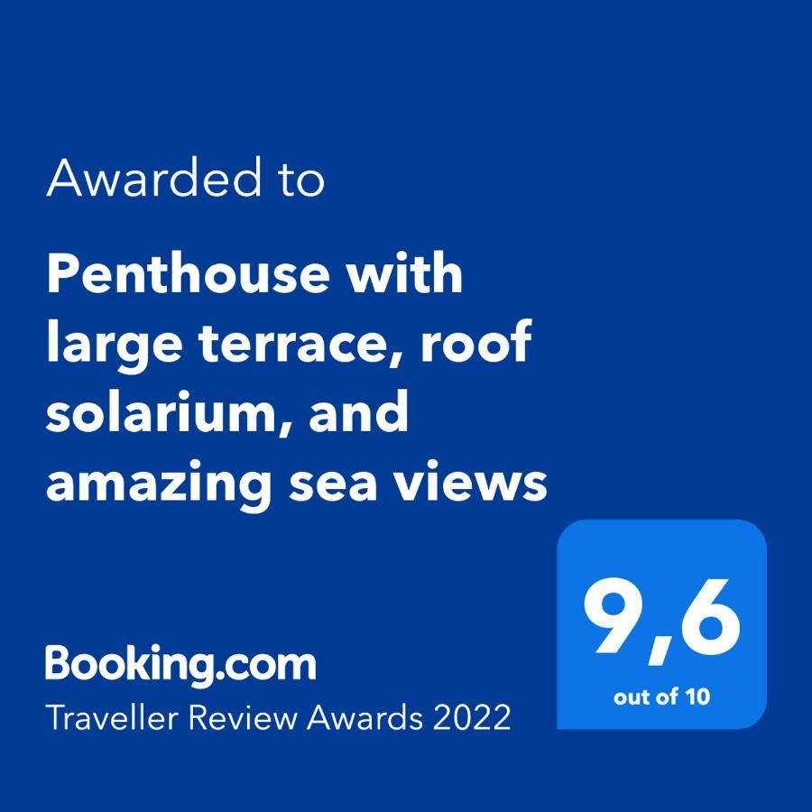 모야카 Penthouse With Large Terrace And Roof Solarium, With Amazing Sea Views 아파트 외부 사진
